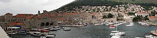 Dubrovnik old town harbour panorama